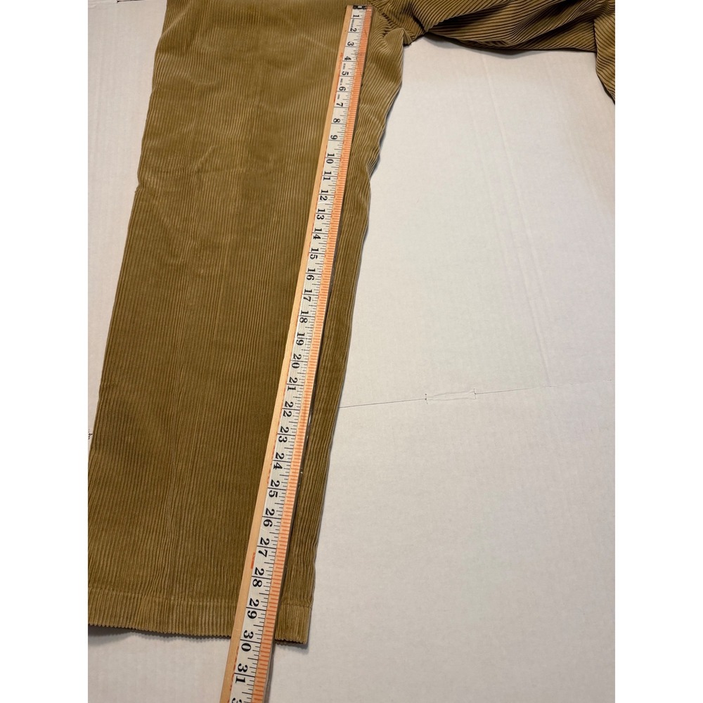 Polo Ralph Lauren Andrew Pant Tan Wide Wale Corduroy Pleated Mens 32x30 Beige - Picture 9 of 10